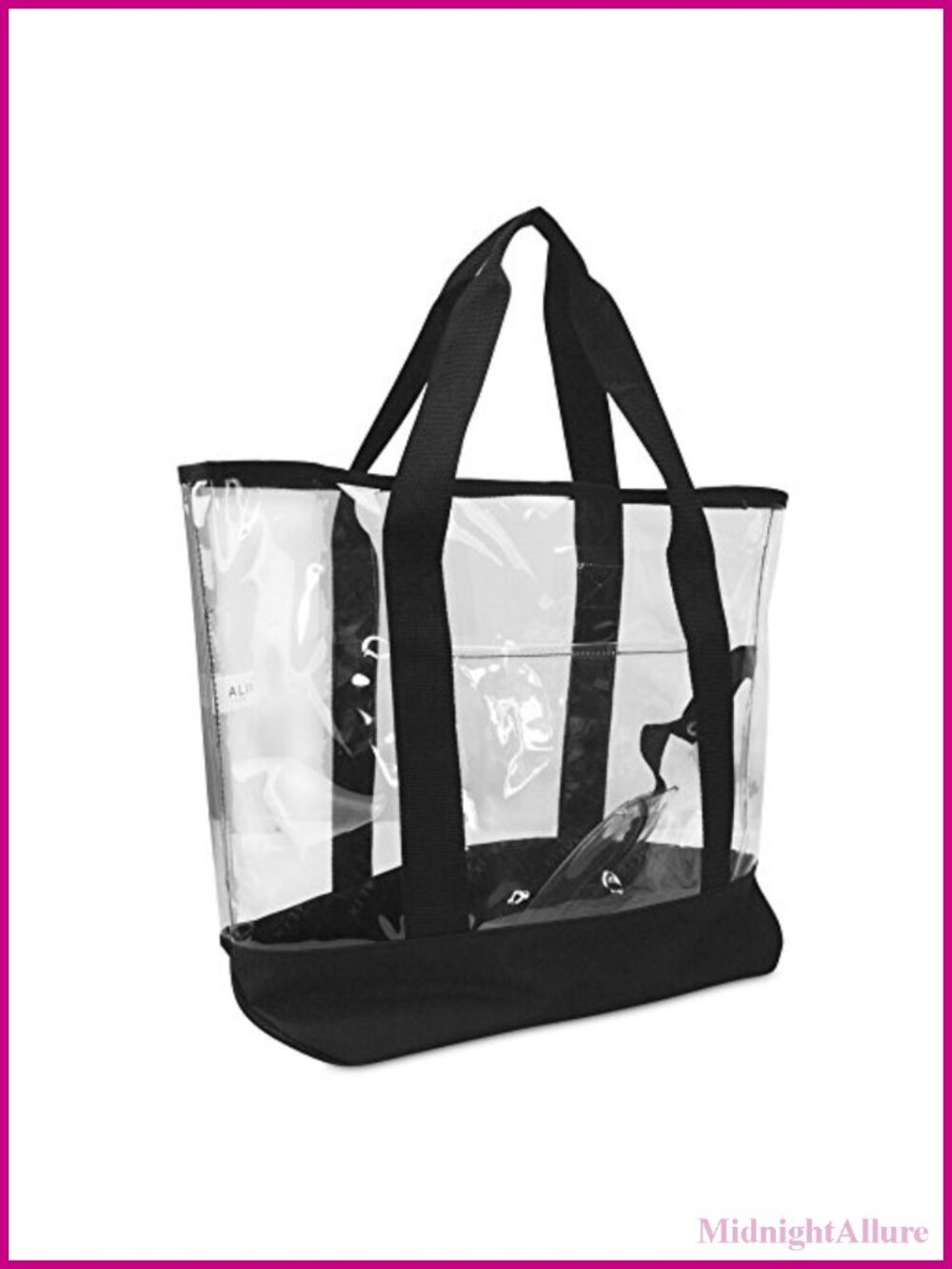 Large Clear PVC Tote Bag with Small Pouch See-Through Shopping